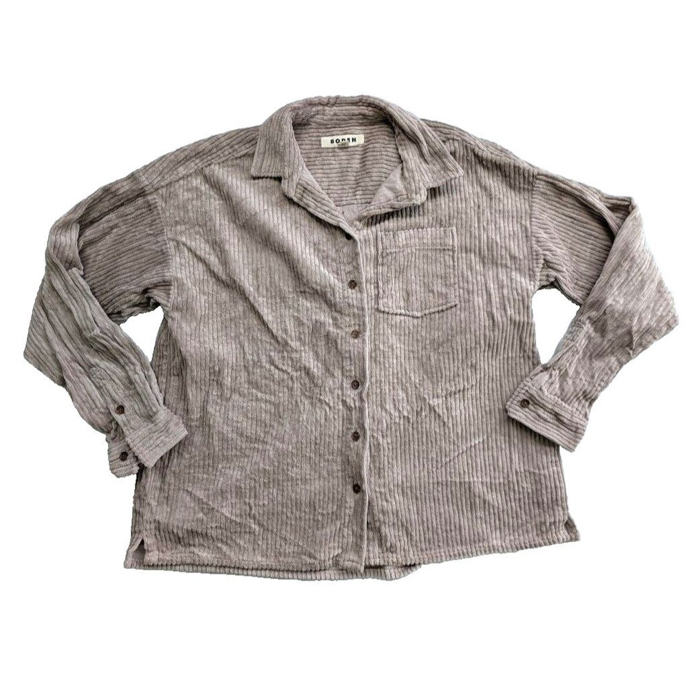 Boden Chunky Wide Wale Corduroy Overshirt Women's Size 4 Cotton Button-Up Margie